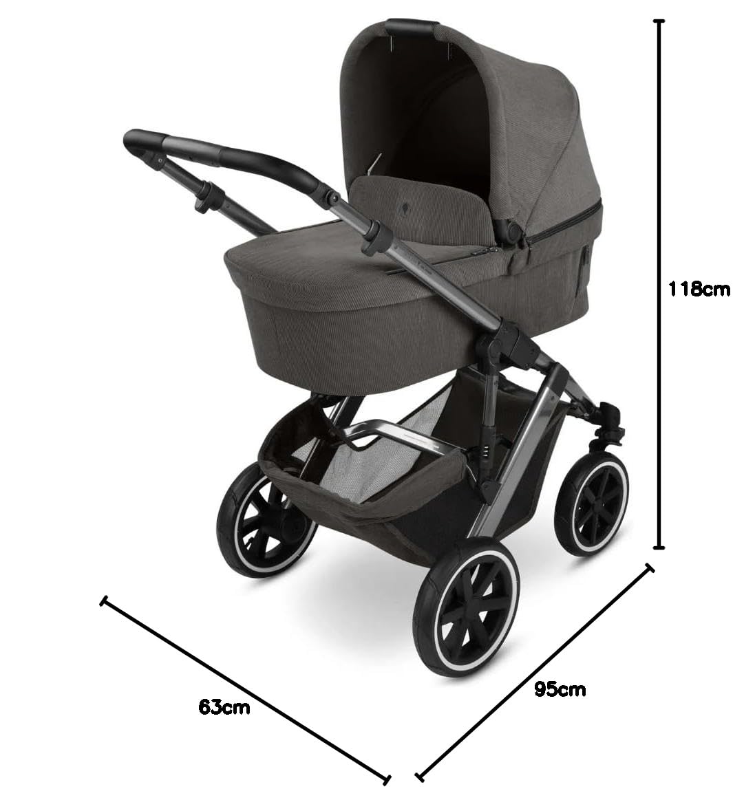 ABC Design Kinderwagen Salsa 5 Air Almond - 2in1 Kombi-Kinderwagen ab Geburt mit Luftreifen, Federung & großer Babywanne