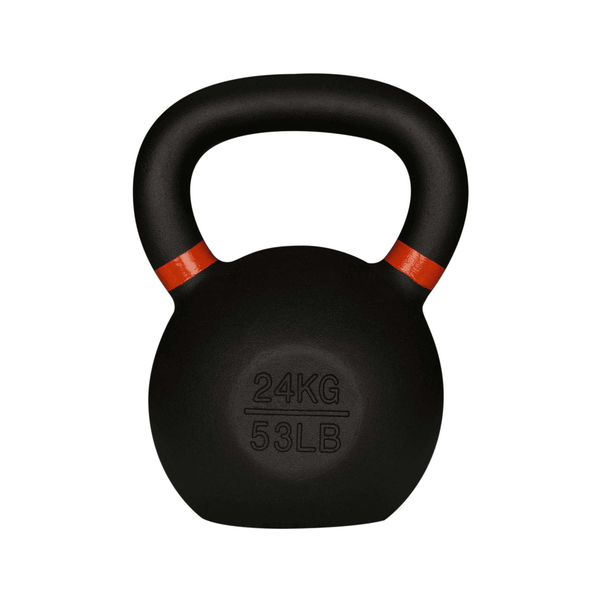 KEFL Cast Iron Kettlebell, Colour-Coded Ring, Textured Wide Grip Handle, Painted Finish, Strength Training Weight for Home Gym Fitness, 4kg-28kg (24KG)