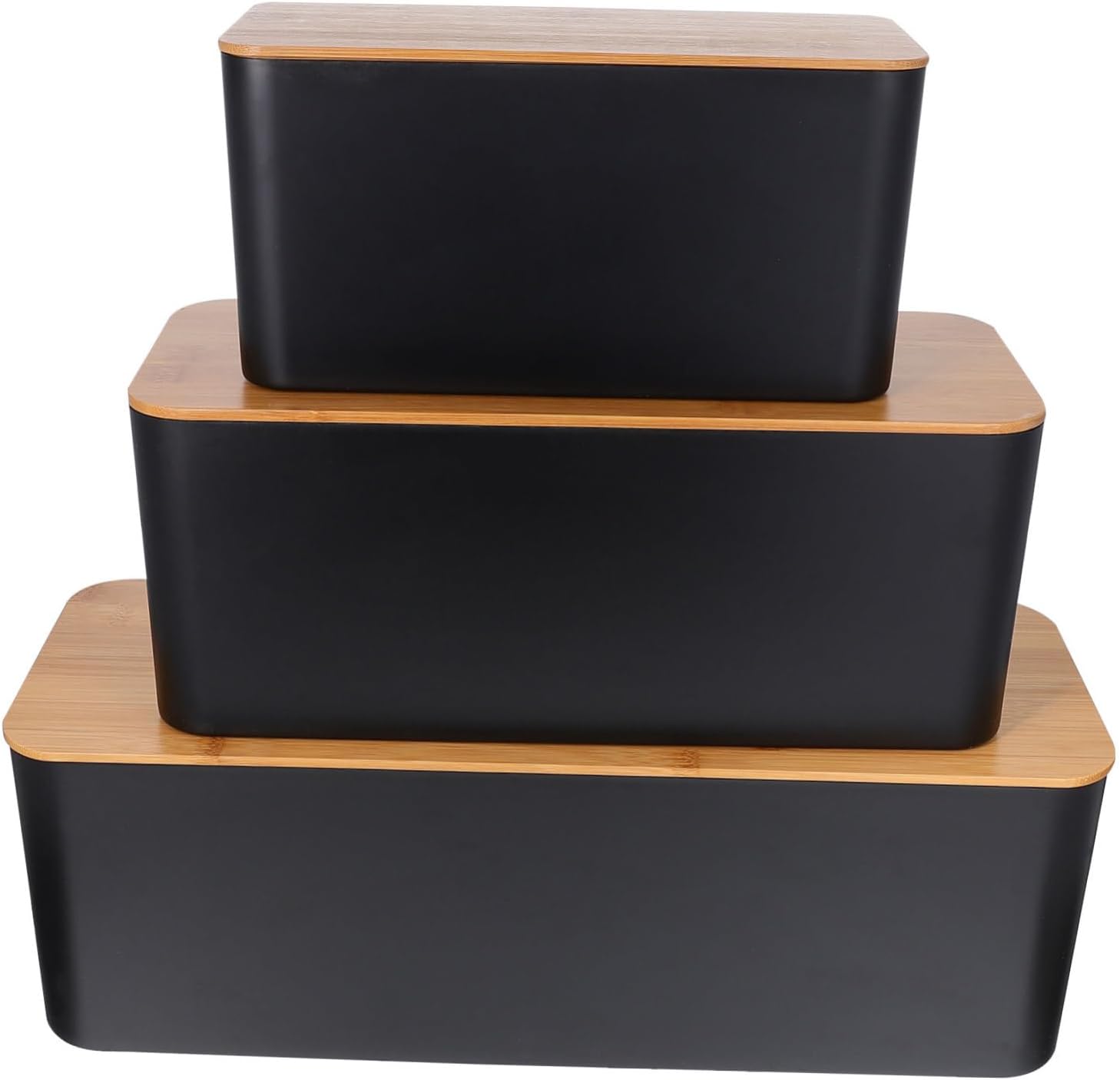 3Pcs Cable Management Box Stylish Desktop Power Line Organizer for Home Office Electric Socket Case for Power Strips Chargers Adapters Compact