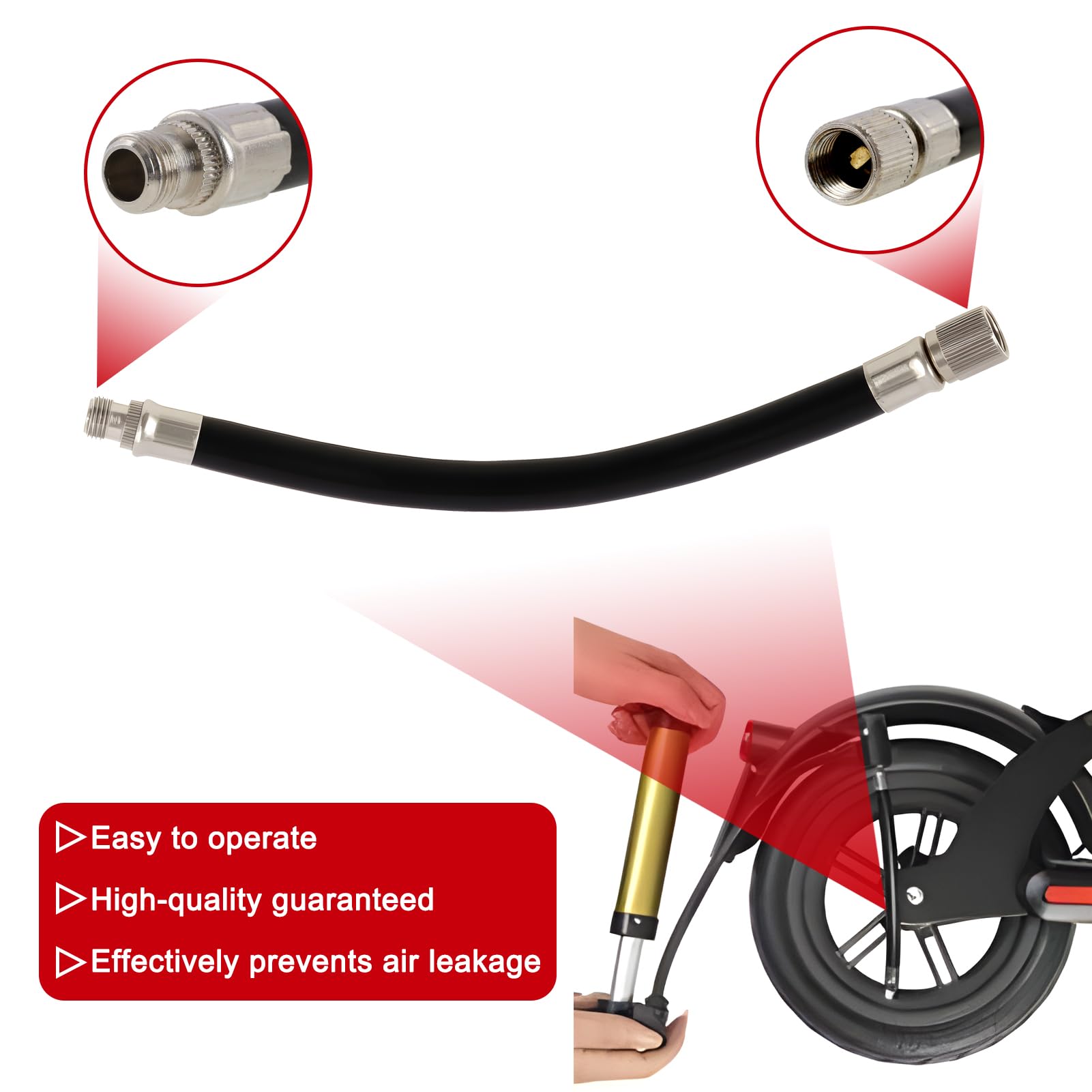 3 Pezzi Gonfiatore di Estensione, Pneumatici Valvola di Estensione, con 2 Prolunghe 39mm e Tubo Gonfiaggio 160mm Adattatore Valvola per Scooter Xiaomi M365 Pro 2 1S Max G30 Auto Moto Bici Gommoni