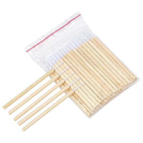1 paquete/50 piezas desechables extensión de pestañas micro aplicador cepillo con mango de bambú maquillaje cosméticos aplicador palos pestañas