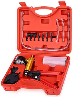 2 in 1 Brake Bleeder Kit, Hand Held Vacuum Pressure Pump Brake Fluid Bleeder Tester Set Vacuum Gauge Tool Kit with Adapters, Case