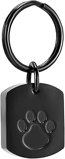 Cremation Jewelry Urn Keychain for Ashes Dog Cat Cremation Keepsake Memorial Paw Print Urn Keychain Ash Holder for Women Men,Paw Black 2