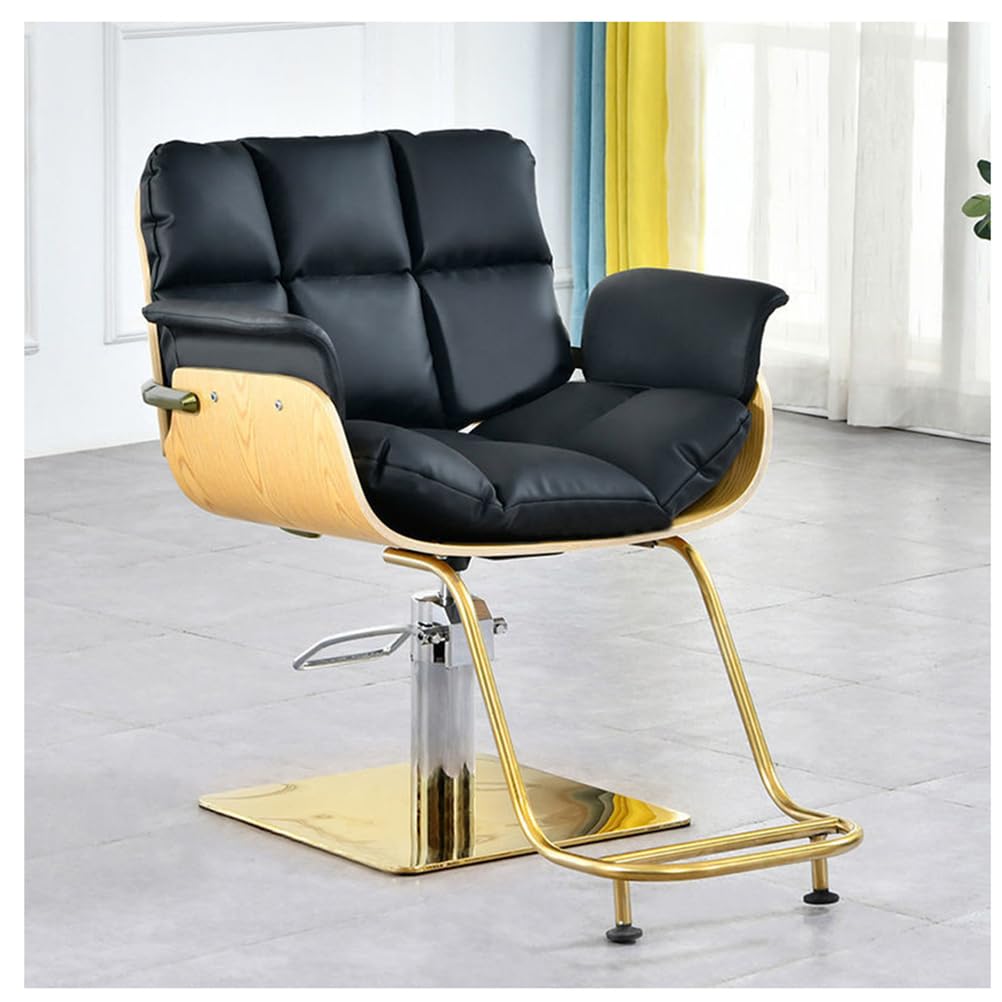 OZBMA Hydraulic Barber Salon Chair Height Adjustable 360° Rotating Shampoo Stylish Black Sling for Salons & Barbershops