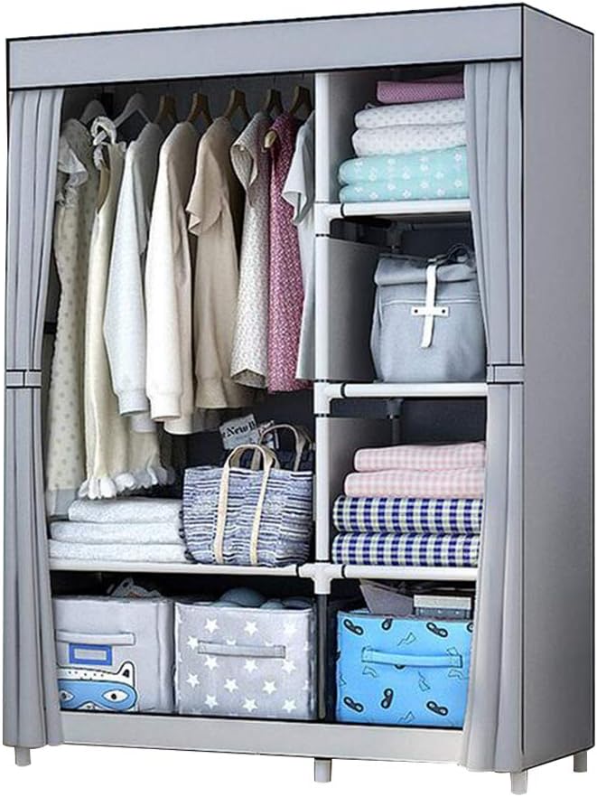 Cloth Wardrobe Clothes Closet, Portable Closet Wardrobe Storage Closet Standing Closet Fabric Cabinet Portable Wardrobe,A_105x45x170cm