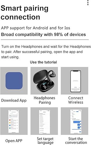 Miniatura 9 de Auriculares traductores M8, dispositivo traductor de 144 idiomas, traducción bidireccional en tiempo real 97% de alta precisión, compatible con