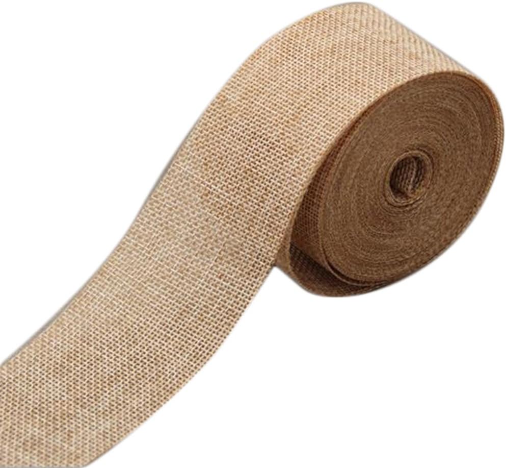 Gysad Ribbon Rolls, Burlap Ribbon for Gift Wrapping and Crafts, DIY Handmade Art & Crafts, Wedding Christmas Garden Decoration - 10M Natural Ribbon Roll, Craft Ribbon Band (5cm)