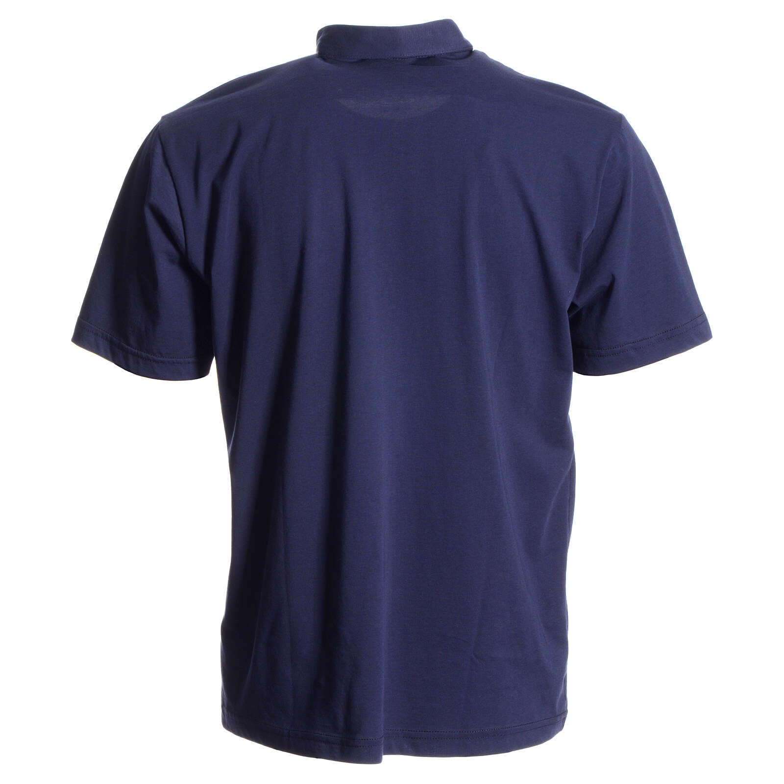 Holyart Polo Maglia Clergy Blu Scuro 100% Cotone Cococler, L