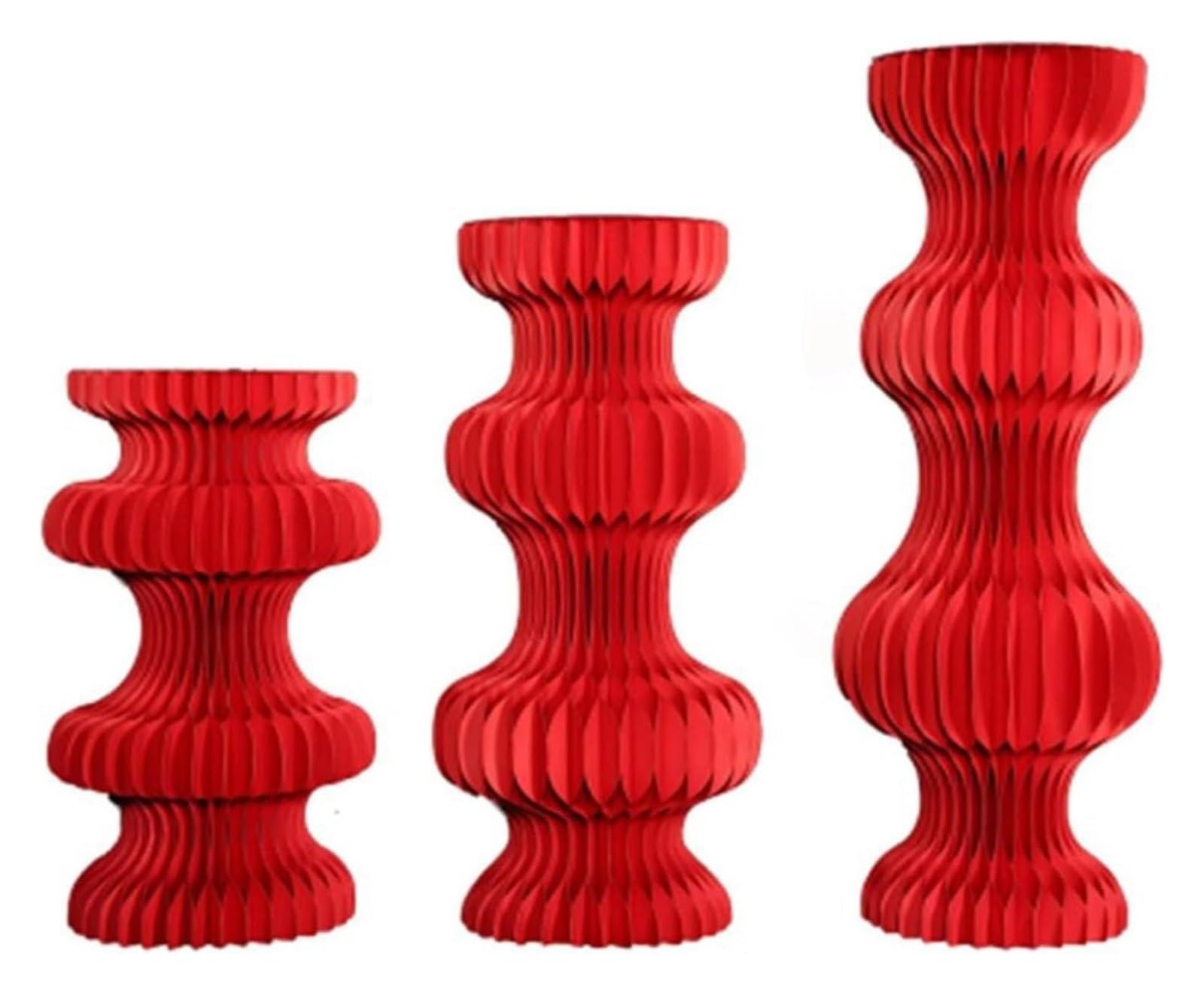 CXGfdghD plinth， Cardboard Centerpiece Display Party Decoration Roman Pillar Dessert Table For Wedding Birthday, 3 PCS(Red)