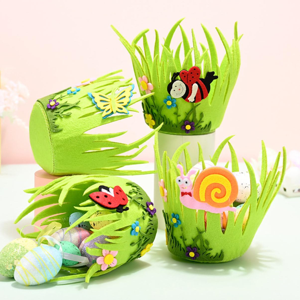 MAGICLULU 3 Set Di Cestini Portaoggetti Per Ciotole Di Caramelle Pasquali Cestini Decorativi Con Design Di Per Decorazioni Pasquali 4 Pezzi * 3