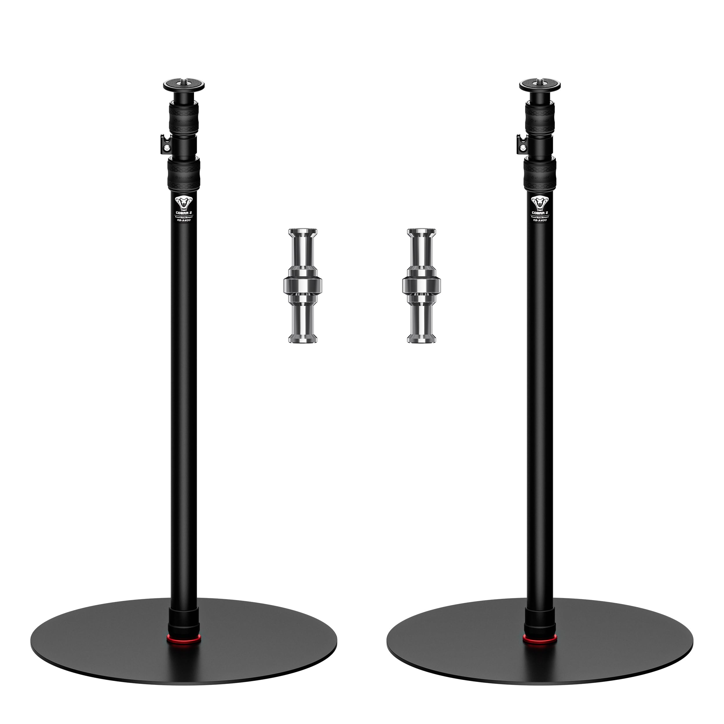 IFOOTAGE Cobra RB-A400,79" Round Base Monopod,Aluminum Photography Light Stand Flat Base for DSLR Camera, Light,Payload 22LBS(2 Pack)