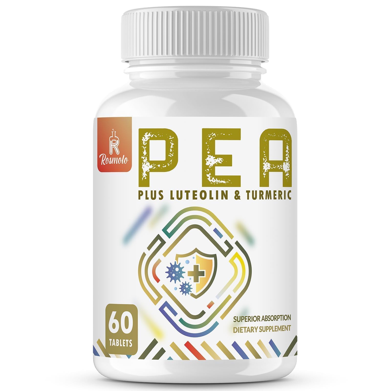 1500 MG Palmitoylethanolamide with Luteolin 98% & Turmeric, High Absorption, Micronized Pea Supplement for Discomfort Management- USA Made - 60 Tablets