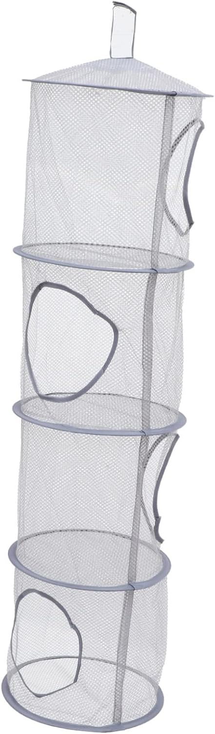 Zerodeko 2pcs Compartment Hanging Net for Underwear and Plush Toy Storage Versatile Mesh Basket for Drying Socks and Toys Space-saving Design