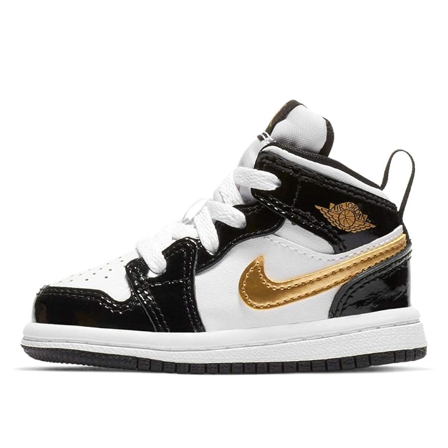 Amazon | [ナイキ] AIR JORDAN 1 MID SE TD BLACK/METALLIC GOLD