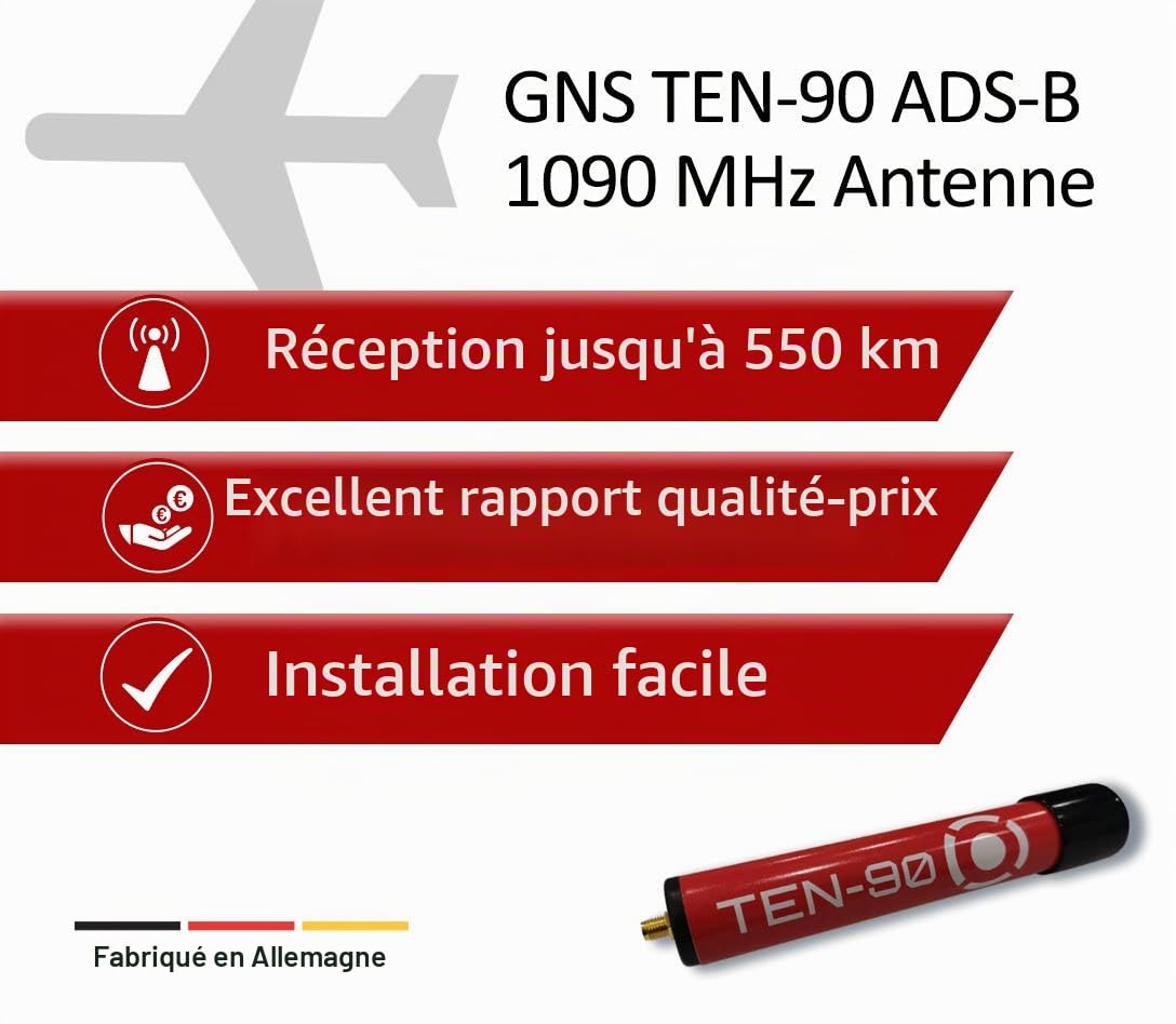 GNS Antenne TEN-90 ADS-B 1090 MHz Prise SMA