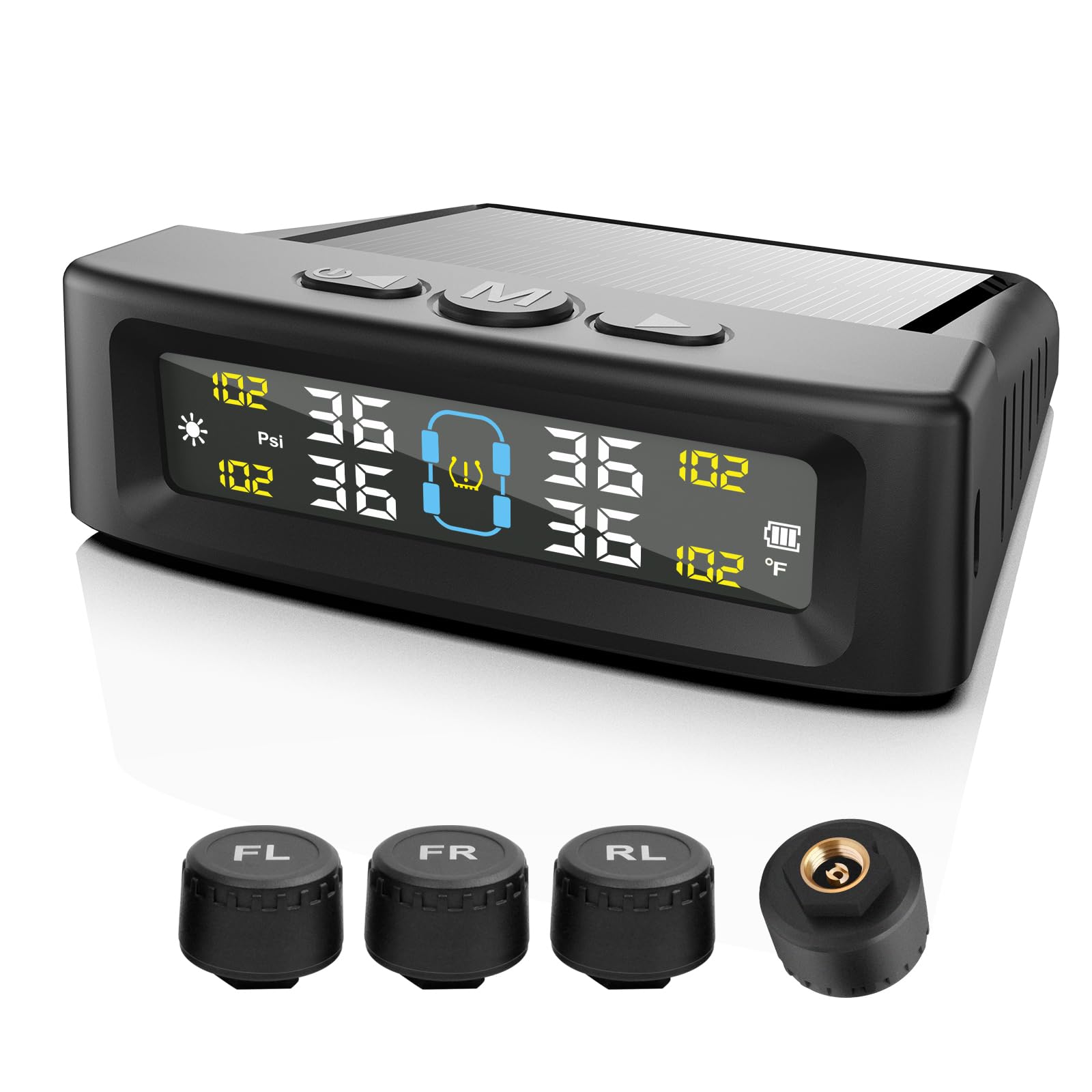 Sistema TPMS Wireless Per Moto - Monitor Pressione Pneumatici Con 2 Sensori Esterni E Display LCD