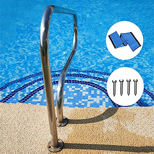 Baranda para piscina de acero inoxidable 304 80x27x80 cm miniatura 6