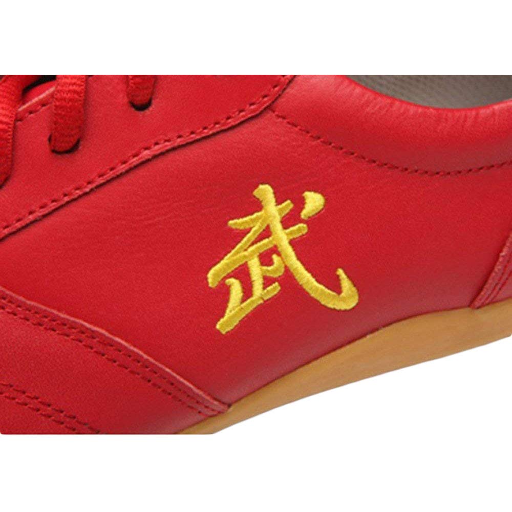G-like Chaussures de Tai Chi Kung Fu – ZooBoo Martial Art Martial Chinois Traditionnel Wushu Shaolin Qi Gong Beijing Trainer Wing Chun Pantoufle avec Classique et Caoutchouc Wu Logo Oxford Semelle