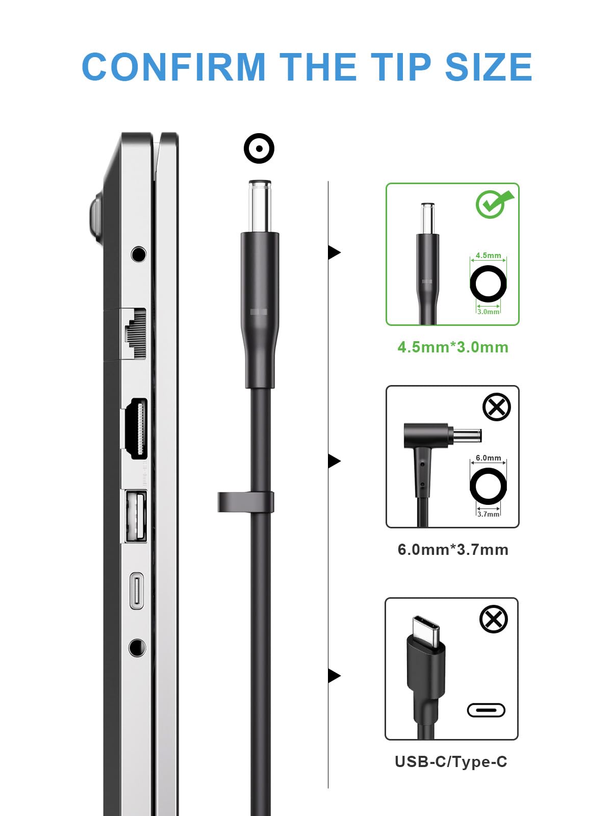 130W 4.5mm Round Tip AC Adapter Laptop Charger for Dell XPS 15 7590 7570 9530 9560 9550 Precision 5530 5510 5540 5520 M3800 Inspiron 13 7000 7347 7348 Power Supply Cord