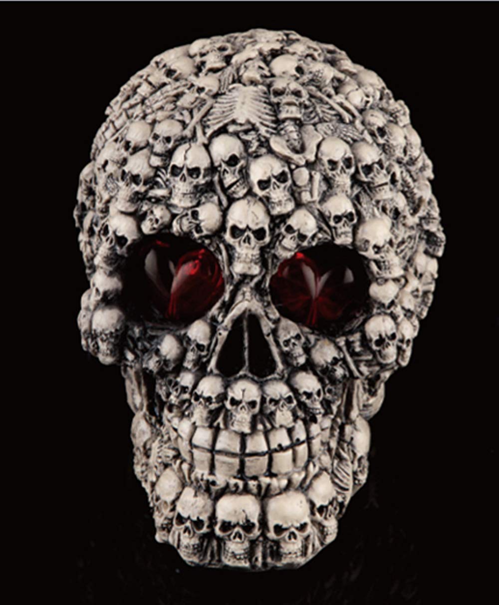 Ulalaza 5 Gifts Decor Grinning Realistic Replica Human Skull Home Statue