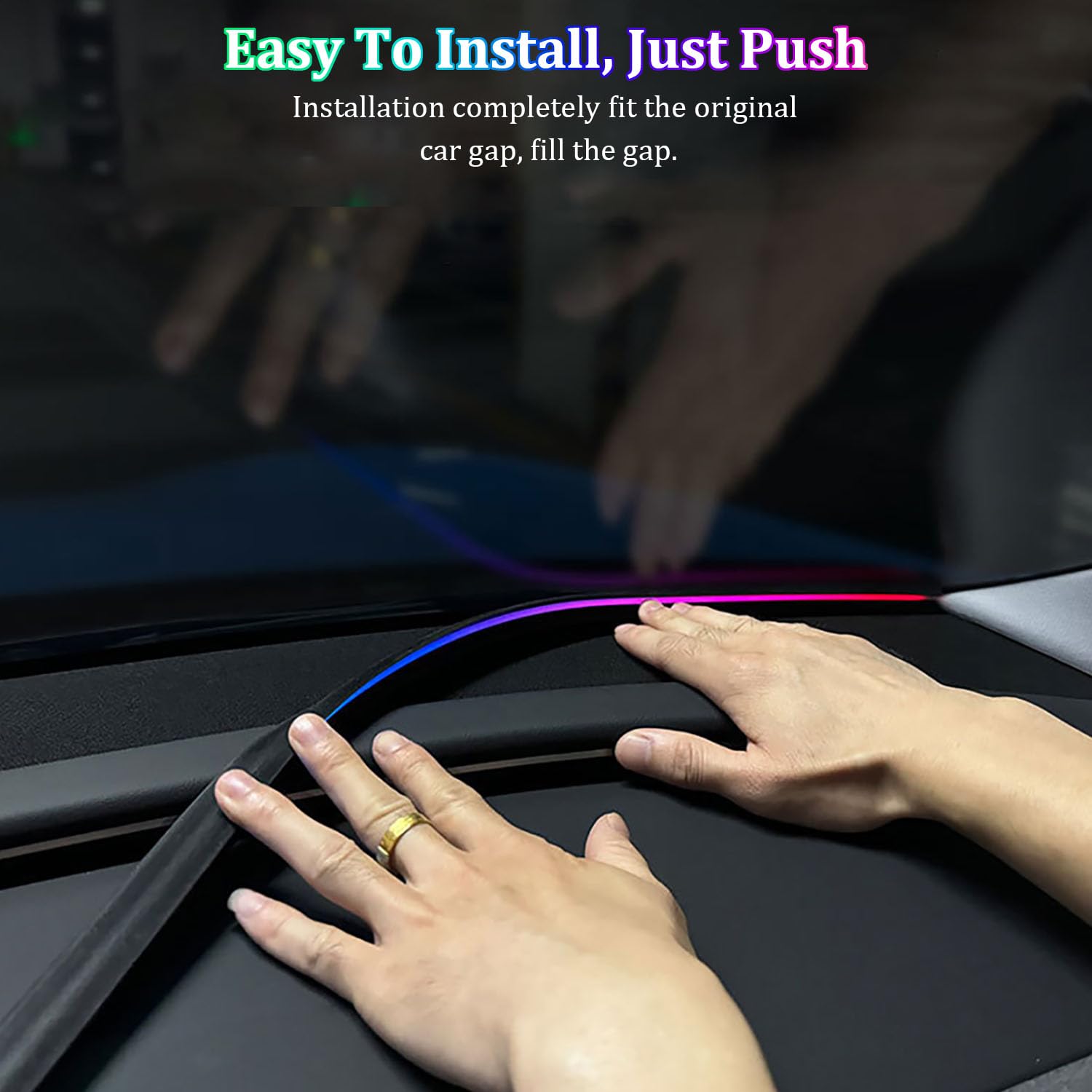 Striscia LED Auto Interni,Kit di Illuminazione Led Ambientale RGB Telecomando, App e USB,140 cm Luce Striscia Acrilica Interno Automobile LED,Neon Luce di Musica Striscia Auto