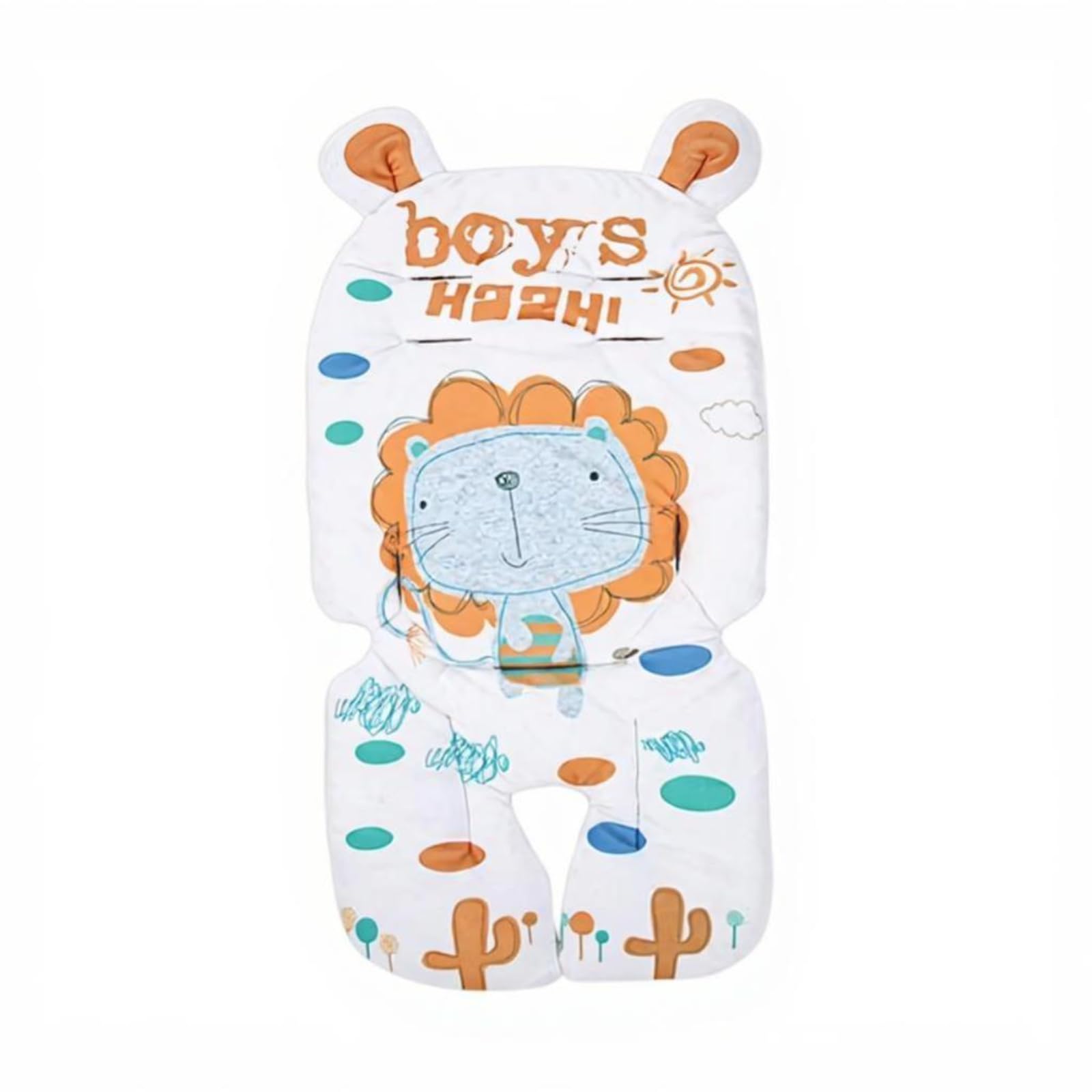 Coussin Siège Poussette Universel pour Nourrissons en Mélange Lin avec Attaches Robustes et Entretien en Machine pour Déplacements Fréquents et Achats en Magasin, Lion Jungle Vert