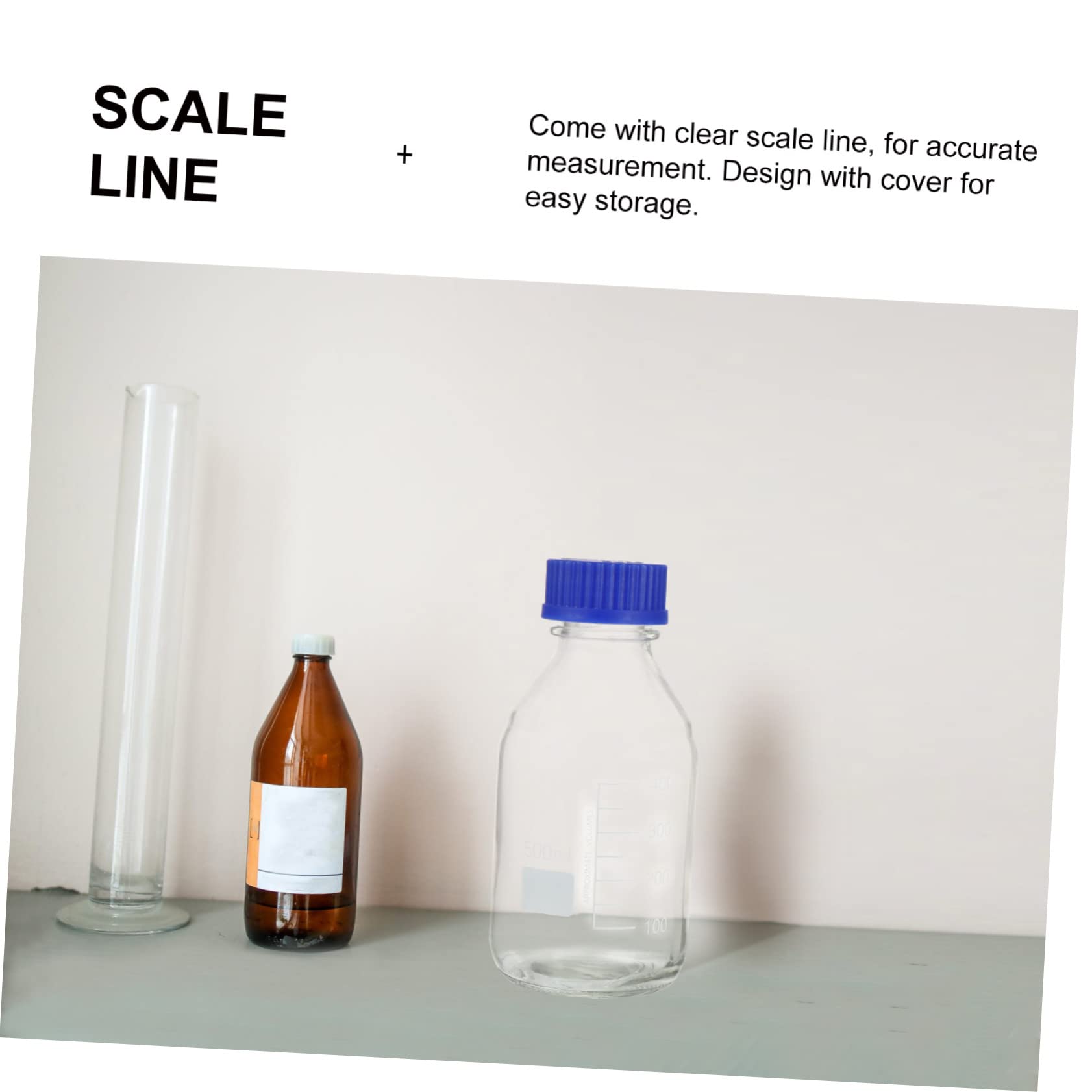 SOLUSTRE 5 Sätze Reagenzflasche Glasflasche Wasserspeicher Skaliertes Laborgefäß Skalierter Behälter Flasche Für Laborreagenzien Probenahme Vorratsflasche Flasche Für Chemikalie 2 Stück * 5