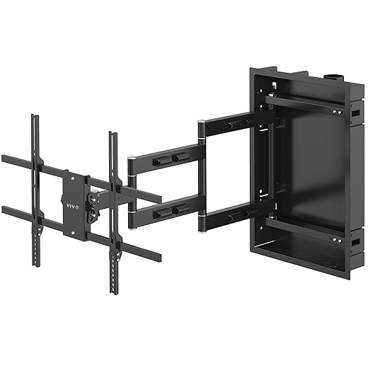 VIVO Recessed 50 to 75 inch LED LCD TV Wall Mount, Articulating Full Motion in-Wall TV Bracket for Flush Installation, 30 Inch Extended Articulating Arm, Holds up to 110 lbs, Black, MOUNT-REC01