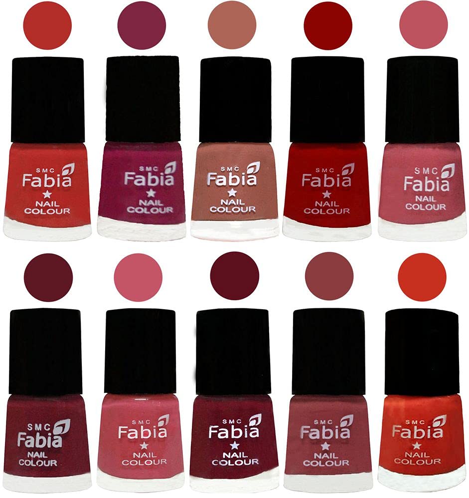 SMC Fabia ALL IN ONE (PACK OF 10), Long Lasting Glossy Nail Polish, 6 ml Each, All Vibrant Colours,02380-picture-23