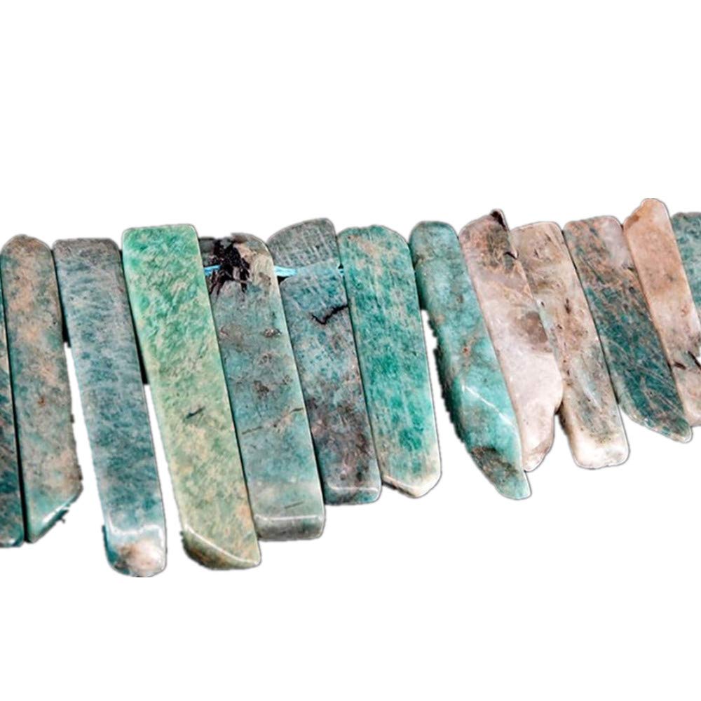 Natural Tianhe Stone Crystal Points Beads Irregular Flat Strip Loose Stick Beads Gemstone for Jewelry Making Healing Crystal Polished/Raw Quartz Top Drilled