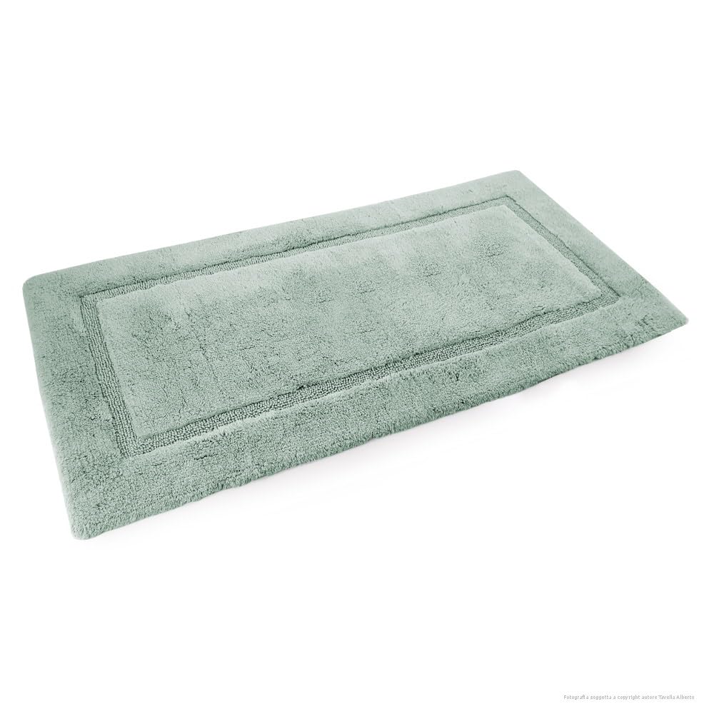 Generico Tappeto bagno in puro cotone con antiscivolo PHP Art. RING Col. MENTA, 70X140