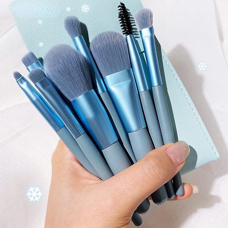 Image of 8 Pcs Makeup Brush Set with Bag & Makeup brush Set | Foundation, Powder, Concealer, Eyeshadow, Blush, Highlighter & Eyebrow Brushes | Soft & Fluffy Bristles (Multicolor)