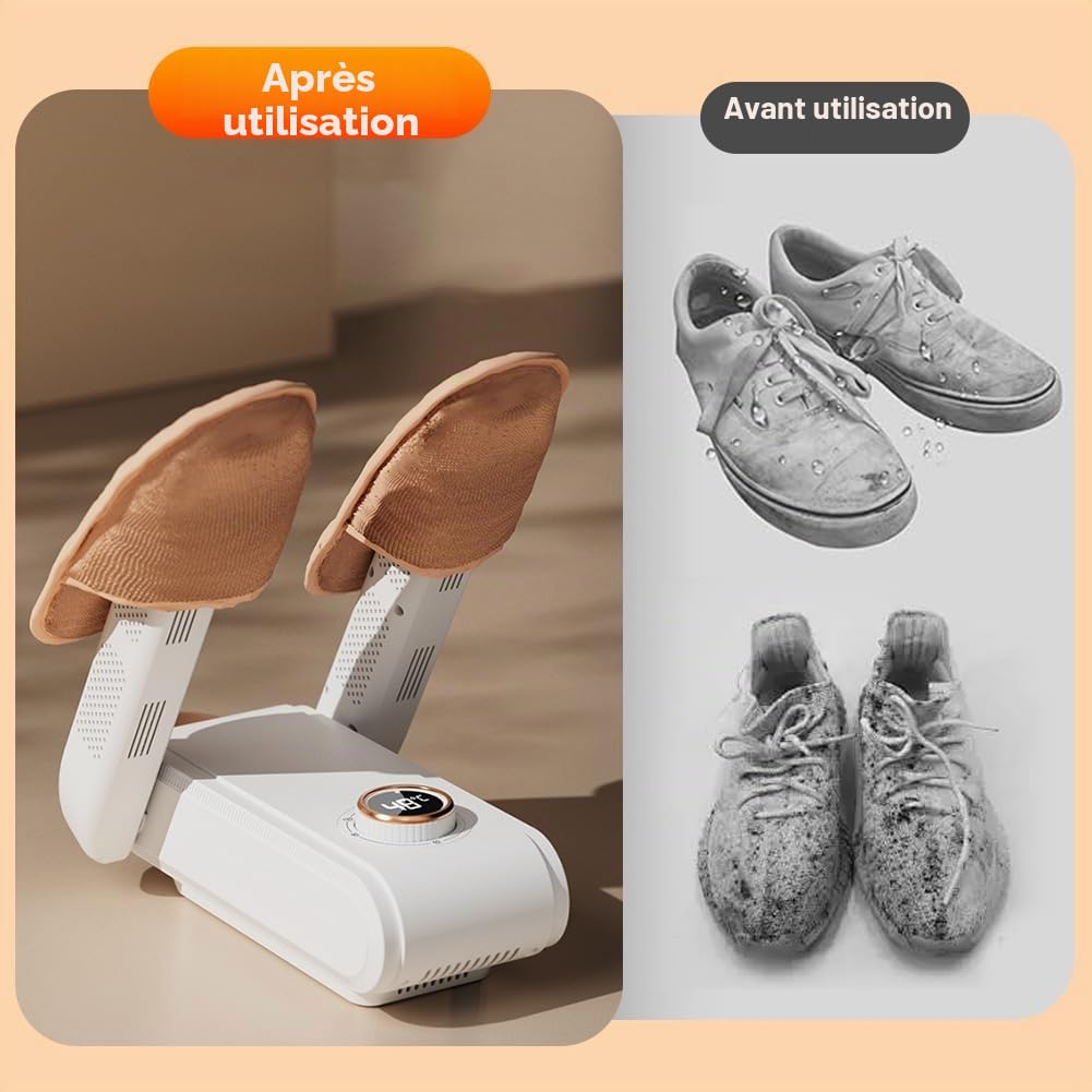 Seche Gants de Boxe, Sèche Chaussures électrique avec Stérilisation UV et Circulation de La Chaleur à 360 ° pour La Fraîcheur - Minuterie de 90 Minutes - Élimine Efficacement Les Odeurs