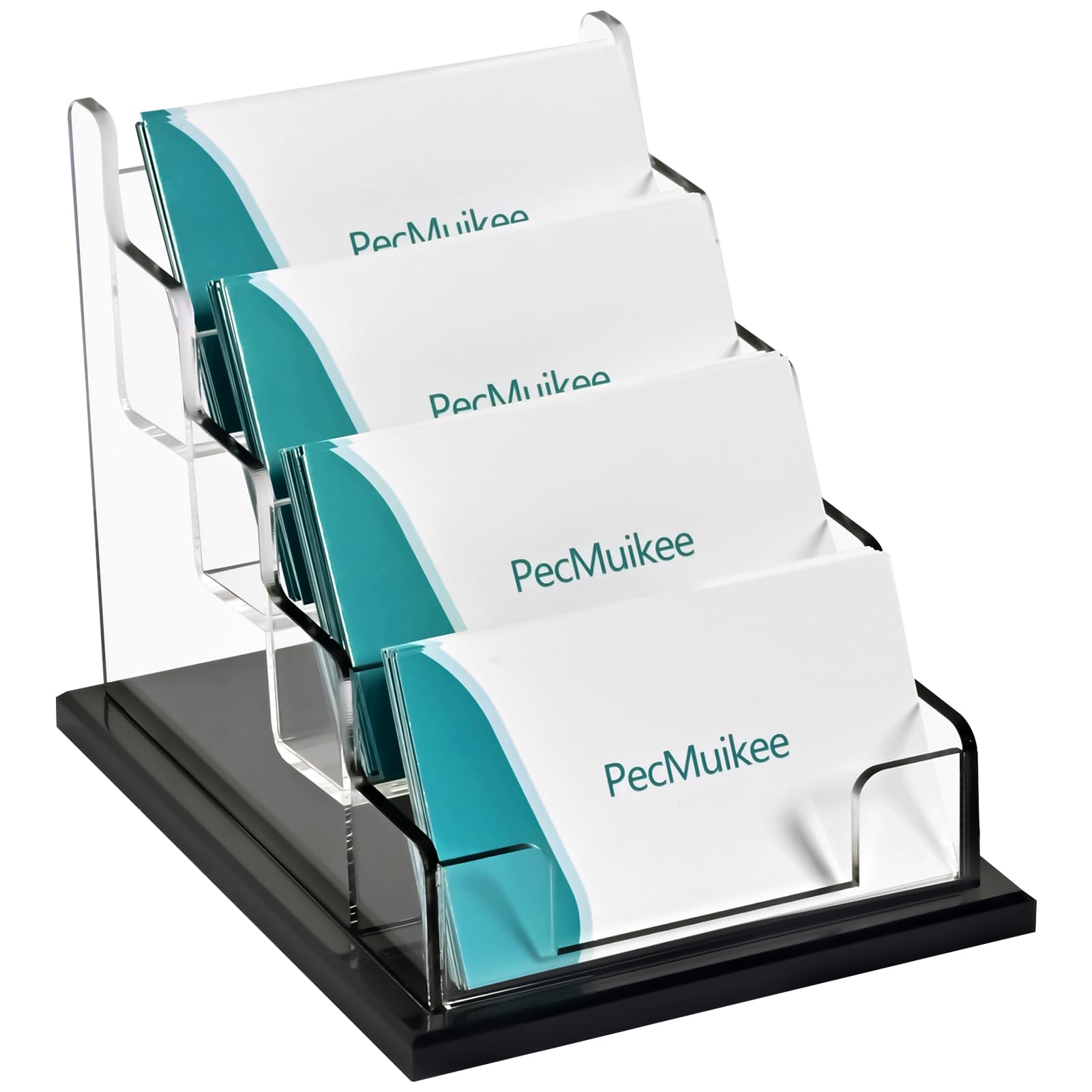 PecMuikee Business Card Holder for Desk Acrylic Business Card Display Stand Multiple Business Card Holders for Office Exhibition