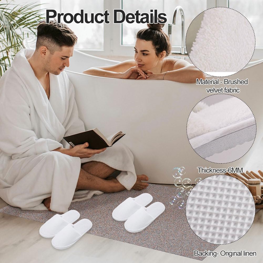 Pantofole Usa e Getta Antiscivolo, 3 Paia Monouso, Ciabatte per Ospiti Hotel, Pantofole in Spugna Premium Unisex
