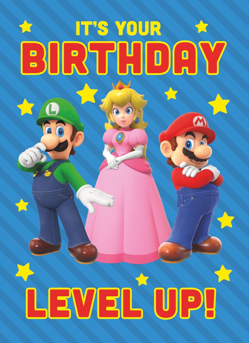 Super Mario Birthday Card, Nintendo Super Mario Greeting Card