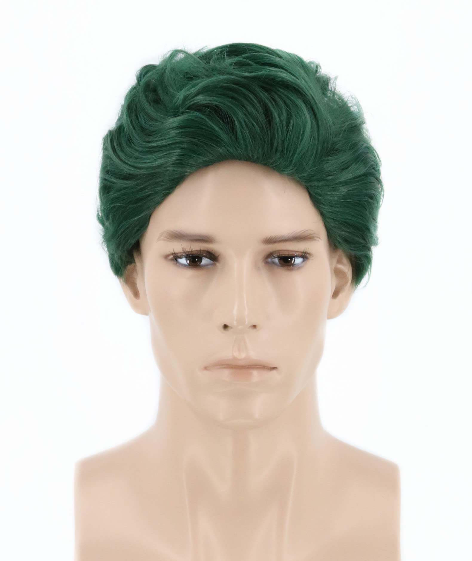 70s Wigs For Men PORSMEER Men's Clown Joker Wig Curly Short Green