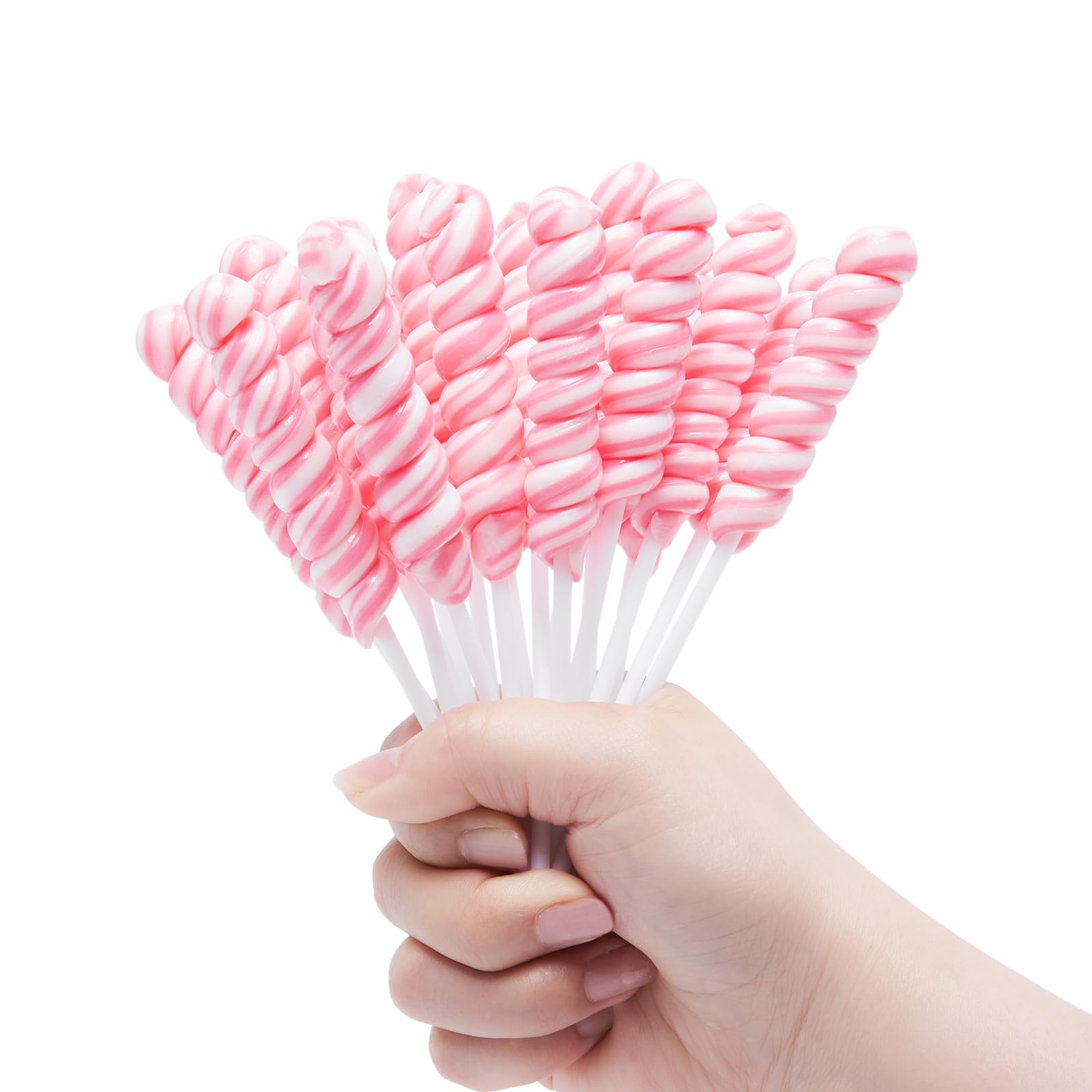 Valentine Lollipops Candy Twist Rainbow lollipops,Valentines Candy Individually Wrapped Bulk Unicorn,for Kid's Birthday Party,12g Strawberry Flavor 22 Count