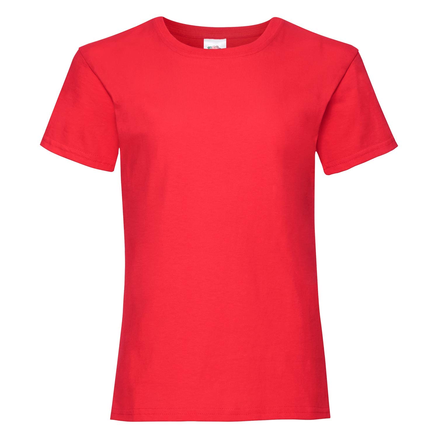 Fruit of the Loom Girl's Valueweight T Shirt, Red, 7-8 Years UK