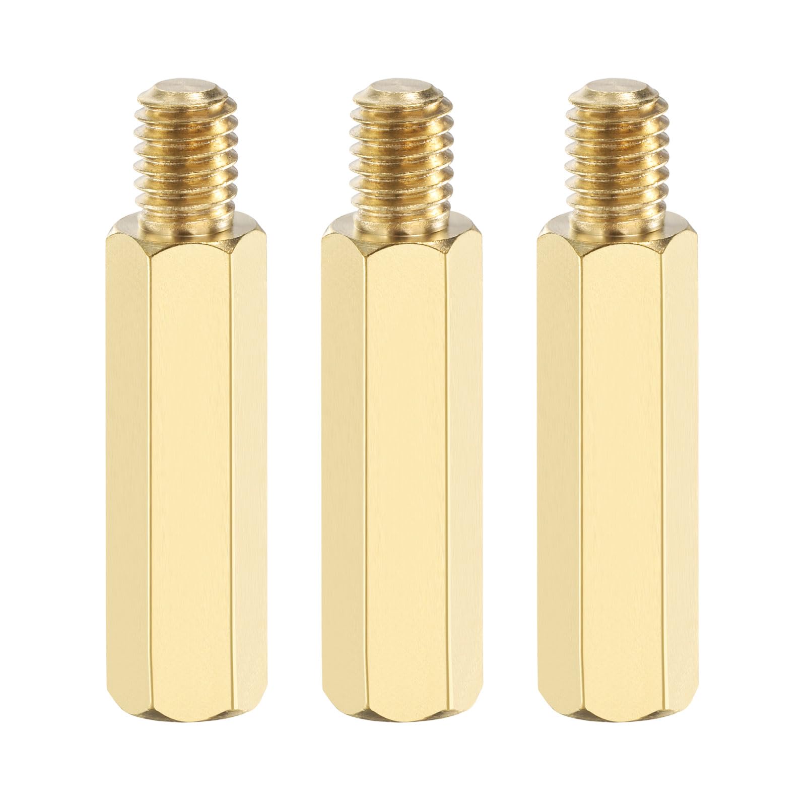 PATIKIL 3 Pcs Male to Female Thread Spacer Screws M6 x 30mm + 8mm Brass Hex Standoff PCB Motherboard Spacer Screw Nut for Drone Quadcopter Computer Electronic Projects Circuit Board