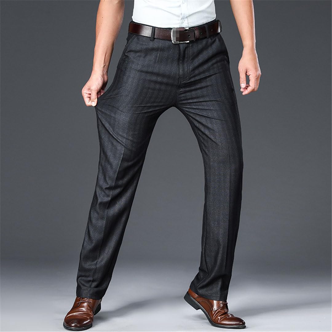 Vogrtcc Pantaloni da Abito da Uomo da Uomo Dritti E Larghi A Righe Casual