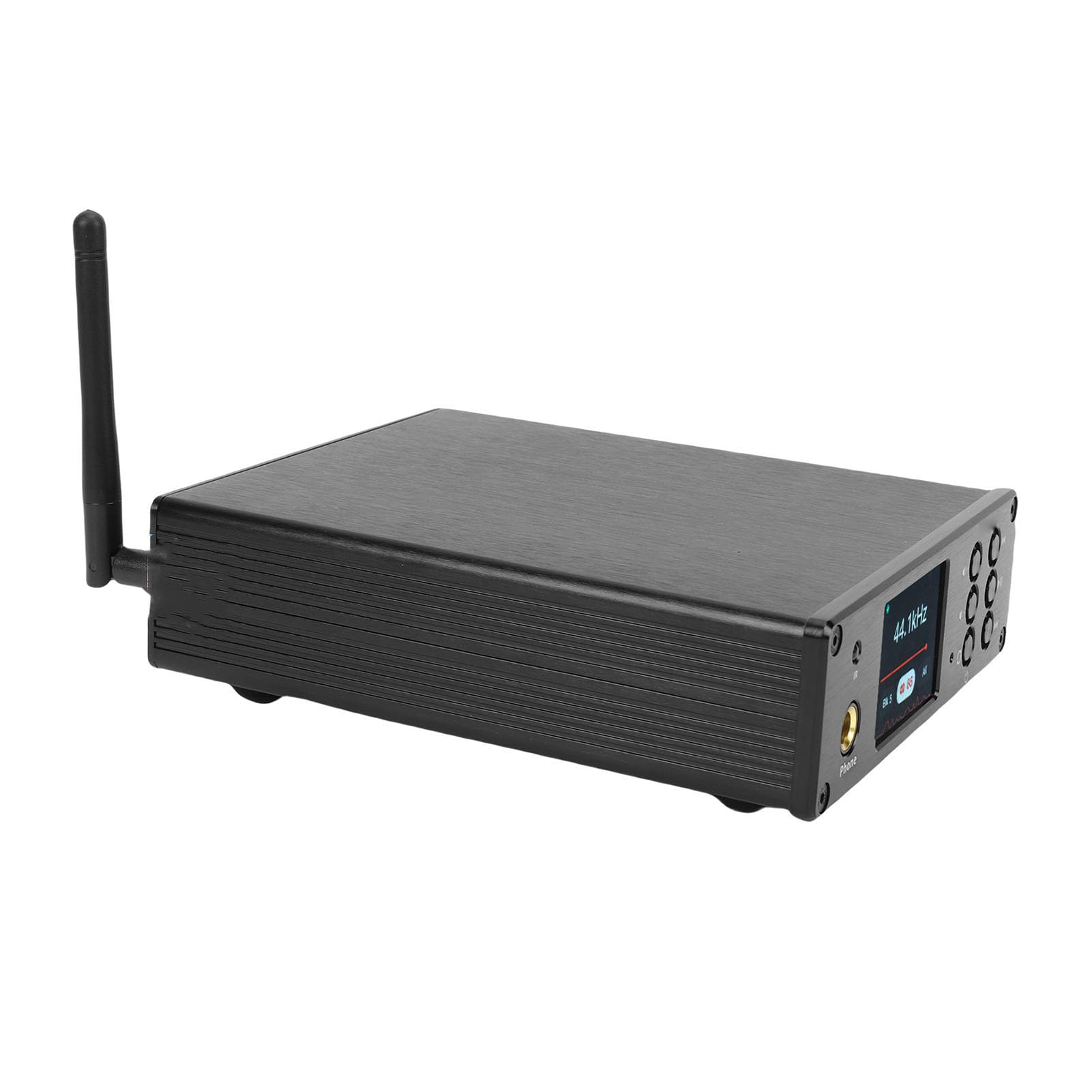 Yosoo Health Gear Preamplificador de Receptor Bluetooth Preamplificador Decodificador de Aleación de Aluminio con Pantalla TFT Bluetooth 5.4 óptico Coaxial USB de 2 Canales para Usuarios de (Enchufe
