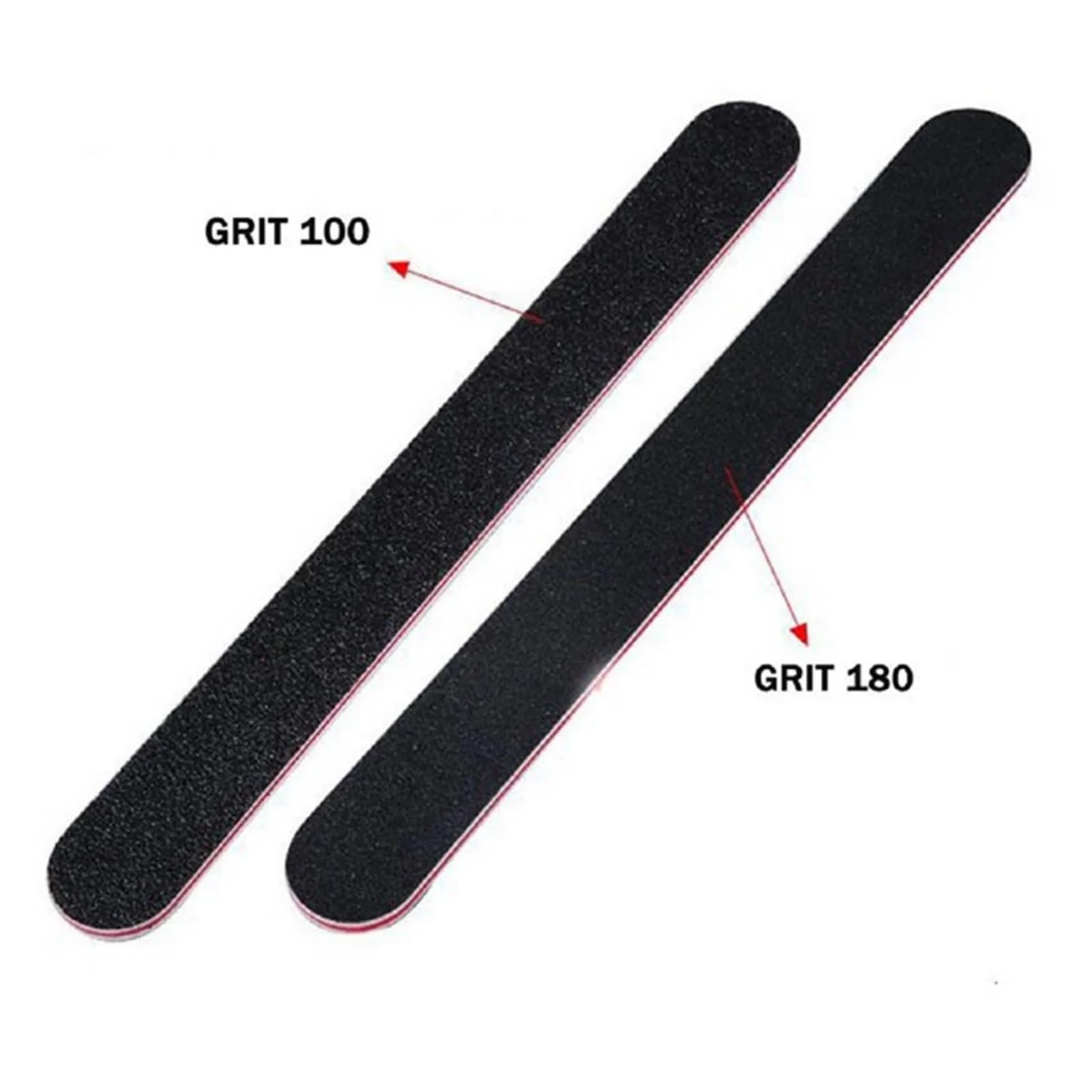 10/20/50 pezzi Lima for unghie professionale Lima for unghie Carta vetrata nera Lime dritte e angolari Lime for lucidatura abrasiva(C-50pcs)