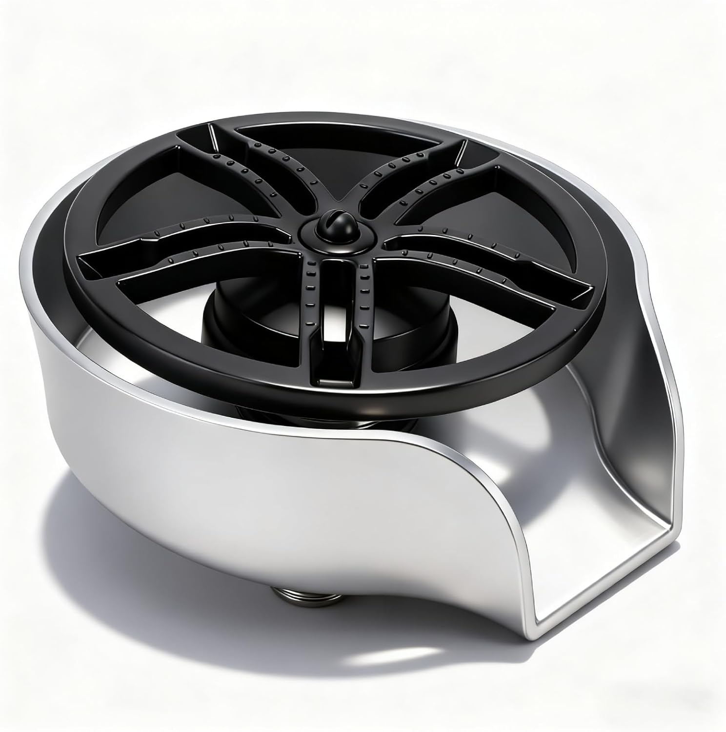 Automatic Glass Rinser for Kitchen Sink, Stainless Steel Cup Washer with G1/2 Thread, Professional Corrosion-Resistant Pressure Glass Washer, ABS Plastic Base