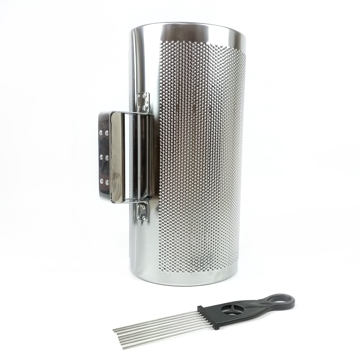 LOONELOLOONELO Metal Guiro,Stainless Steel Guiro Percussion Instrument Training Tool with Scraper,Guiro Shaker Latin Percussion Musical Band Accompaniment (Silver-12X6inch)