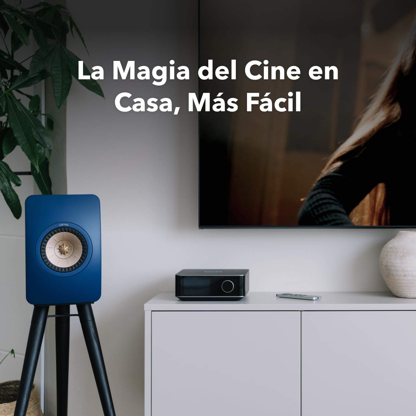WiiM Amp Ultra con Voice Remote 2 | Amplificador Streaming 100W con DAC ESS ES9039Q2M y Doble Amplificador TI TPA3255 | RoomFit EQ Integrado y Pantalla Táctil | Entradas HDMI ARC, Óptica y RCA | Gris