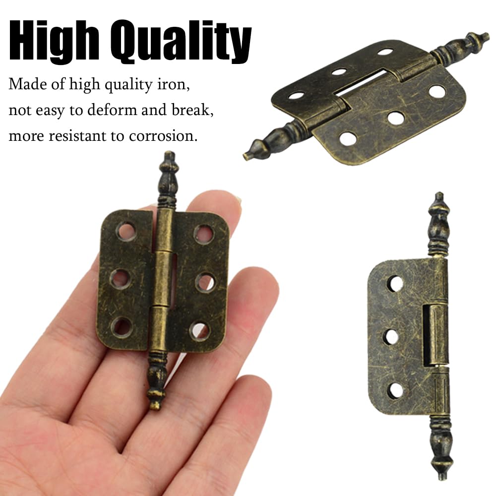 6Pcs Antique Bronze Mini Hinges, 36 x 70mm, 6 Holes - Image 3