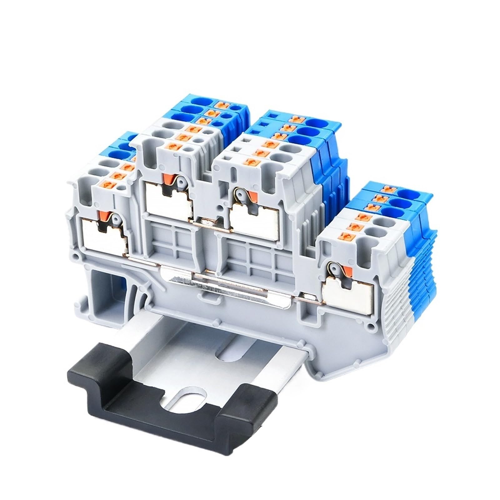 Blok zacisków szyny DIN PTTB-1.5, złącze elektryczne 1,5 mm, dwuwarstwowe, okablowanie sprężynowe, przewód przyłączeniowy PTTB1.5, 10 sztuk (niebieski)