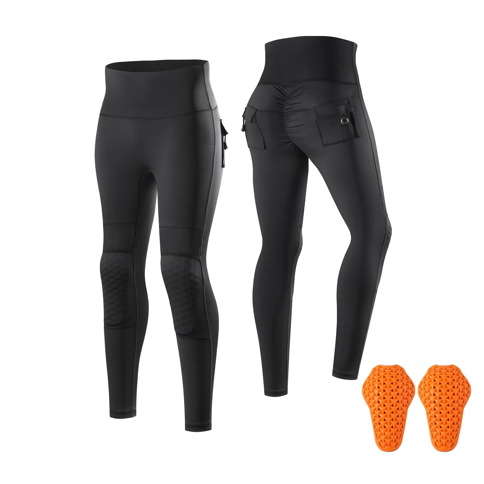 ARMAAN Motorrad-Schutzleggings Für Damen – Slim-Fit-Fahrhose Mit Sturzschutz, Herausnehmbaren Protektoren Und Po-Lifting-Effekt Für Den Straßenverkehr