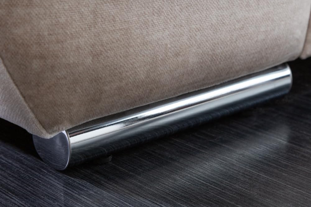 Riess Ambiente Extravagantes XXL Sofa ELEGANCIA 285cm Champagner beige Samt inkl. Kissen Bigsofa
